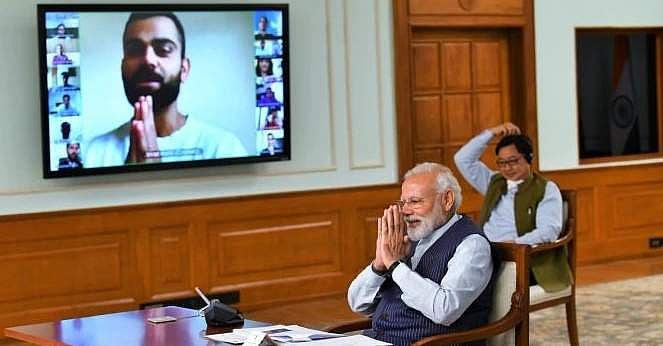 கரோனா விழிப்புணர்வு தொடர்பாக சச்சின், தோனி, கோலியிடம் கலந்துரையாடிய மோடி!