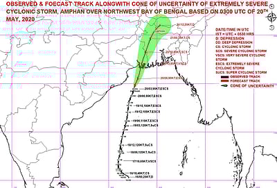 ஒடிசா மாநிலம் புவனேஸ்வரத்தில் சூறாவளிக் காற்றுடன் கனமழை