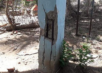 கூத்தாநல்லூர்: வடபாதிமங்கலத்தில் இடிந்து விழும் நிலையில் மேல்நிலை குடிநீர் தேக்கத் தொட்டி