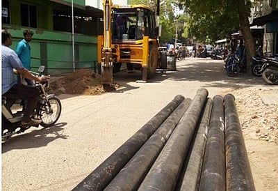 அருப்புக்கோட்டையில் புதிய குடிநீர் பகிர்மானக் குழாய்கள் பதிப்புப் பணி தீவிரம்