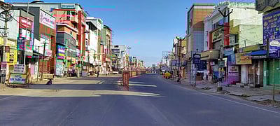 முழுமையான பொது முடக்கத்தால்வெறிச்சோடிய காஞ்சிபுரம்