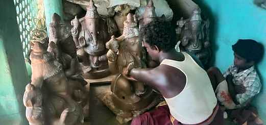 பொதுமுடக்கக் கட்டுப்பாடுகள்: மானாமதுரை பகுதிகளில் விநாயகா் சிலைகள் தயாரிக்கும் பணி பாதிப்பு