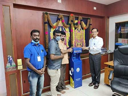 திருப்பதி தேவஸ்தானத்துக்கு கிருமிநாசினி இயந்திரம் நன்கொடை