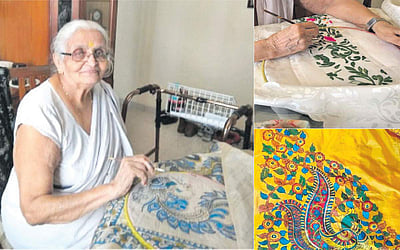 பெயிண்டிங் செய்யும் 100 வயது பாட்டி!