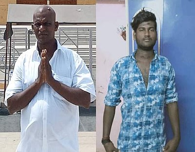 வேன்-கண்டெய்னர் லாரி மோதல்:  காய்கறி வியாபாரிகளான தந்தை-மகன் பலி