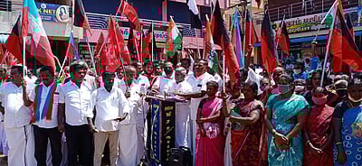 இளையான்குடி, மானாமதுரையில் திமுக கூட்டணிக் கட்சிகள் ஆர்ப்பாட்டம்