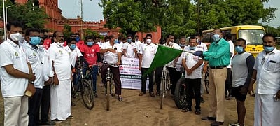 உலக இதய நாளையொட்டி விழிப்புணா்வு சைக்கிள் பேரணி