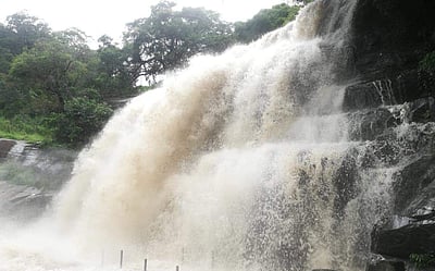 சின்னசுருளி அருவியில் வெள்ளப்பெருக்கு: சுற்றுலாப் பயணிகளுக்குத் தடை