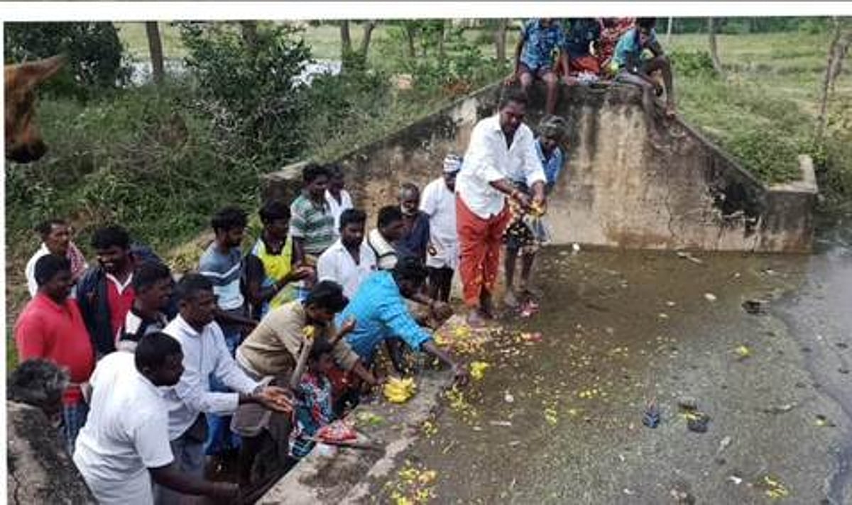 தொடா்மழையால் நிரம்பியது மைலாப்பூா் பெரிய கண்மாய்