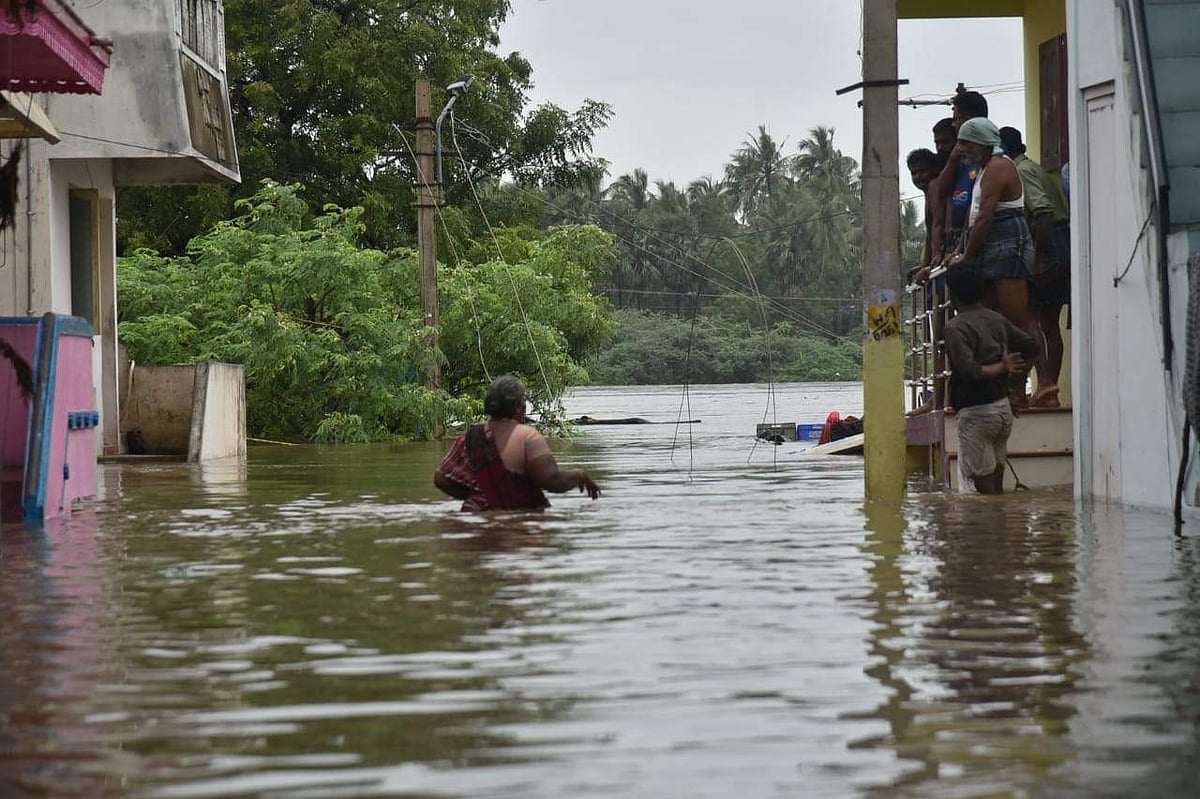 குடியிருப்புப் பகுதிகளைச் சூழ்ந்த தாமிரவருணி வெள்ளம் - புகைப்படங்கள்