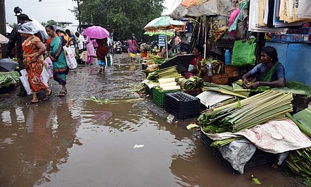 தொடா் மழை: பொங்கல் பொருள் விற்பனை பாதிப்பு