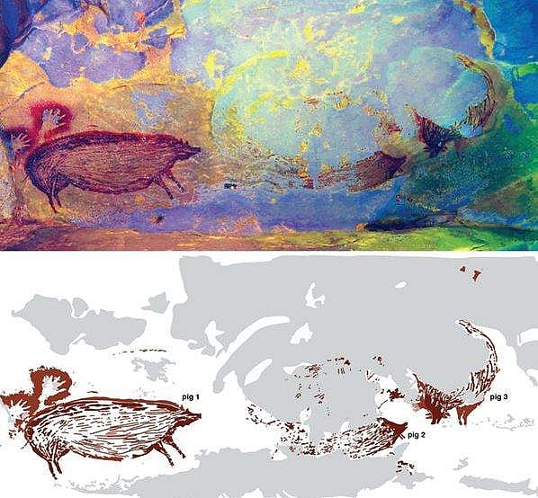 அறிவியல் ஆயிரம்: 45,500 ஆண்டுப் பழமையான காட்டுப் பன்றியின் குகை ஓவியம்
