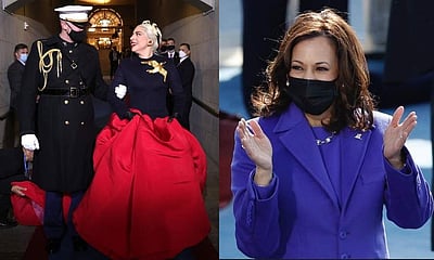 பார்வையாளர்களைக் கவர்ந்த கமலா ஹாரிஸ், லேடி காகாவின் உடைகள்!