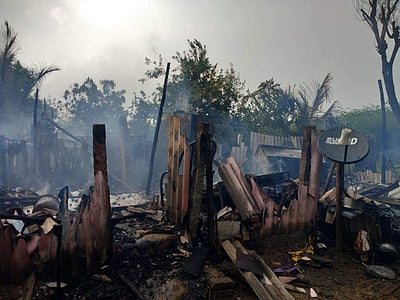 திருவள்ளூரில் தீ விபத்தில் 5 குடிசை வீடுகள் எரிந்து சேதம்