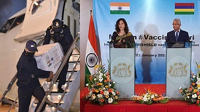 மொரீஷியஸுக்கு 1 லட்சம் கரோனா தடுப்பூசிகள் வழங்கிய இந்தியா