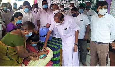 நாமக்கல்: 1.60 லட்சம் குழந்தைகளுக்கு போலியோ சொட்டு மருந்து