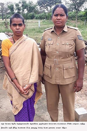 மனநலன் பாதித்த இளம் பெண்ணை மீட்ட தலைமைக் காவலா்