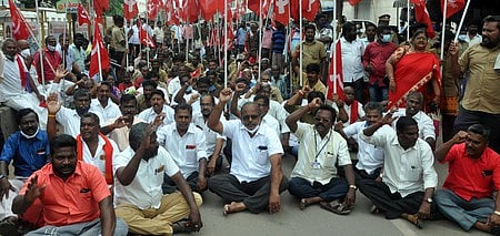 சிஐடியுவினா் மறியல் : 180 போ் கைது