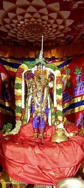 ஸ்ரீவிலி. கோயிலில் எண்ணெய்க்காப்பு உற்சவம்: கள்ளழகா் வேடத்தில் காட்சியளித்த ஆண்டாள்