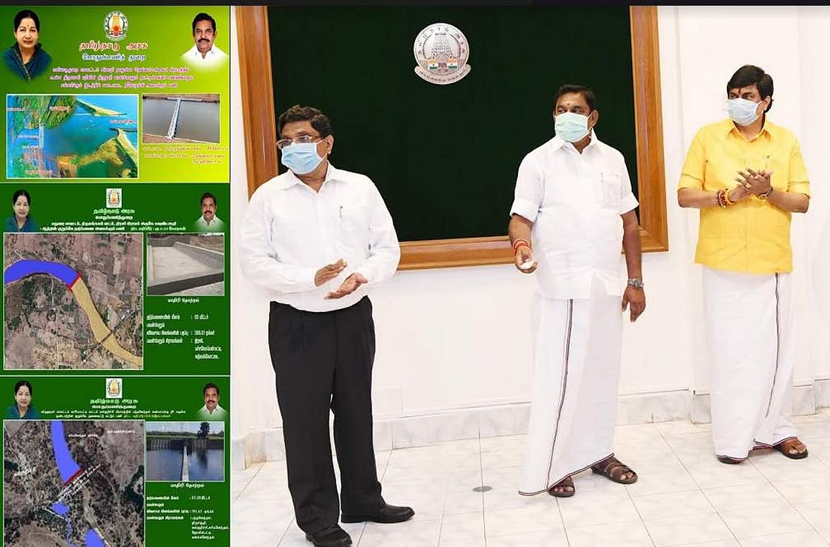 நீரொழுங்கி, அணைக்கட்டு, தடுப்பணைகளுக்கு அடிக்கல் நாட்டினார் முதல்வர் பழனிசாமி