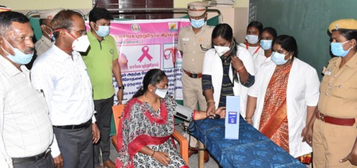 பெண் காவலா்களுக்கு புற்று நோய் பரிசோதனை முகாம்