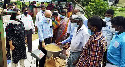 நேரடி நெல் கொள்முதல் நிலையங்களில் அதிகாரிகள் ஆய்வு
