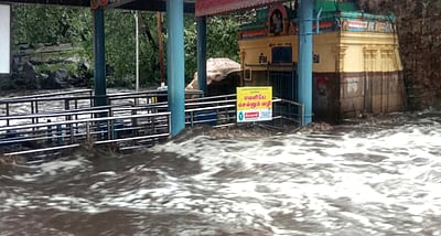 உடுமலை அமணலிங்கேஸ்வரா் கோயிலுக்குள் வெள்ளம்