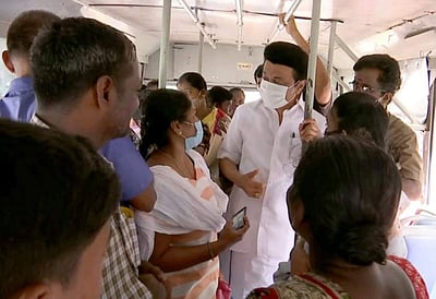 அரசுப் பேருந்தில் ஏறி ஆய்வு செய்தார் முதல்வர் ஸ்டாலின்