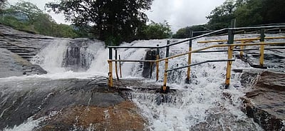 தொடர் மழை: கும்பக்கரை அருவியில் காட்டாற்று வெள்ளம்