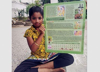 சிறார்களுக்கு வழிகாட்டியாக வைணவக் கதைகள் சொல்லித் தரும் சிறுமி!