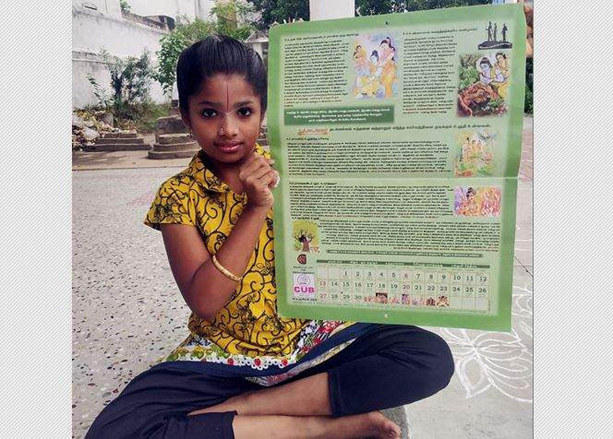 சிறார்களுக்கு வழிகாட்டியாக வைணவக் கதைகள் சொல்லித் தரும் சிறுமி!