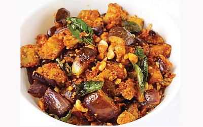 கத்திரிக்காய் மிளகாய்  பொடி வறுவல்