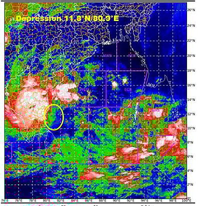 சென்னைக்கு 150 கி.மீ. தொலைவில் காற்றழுத்தத் தாழ்வு மண்டலம்
