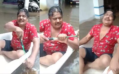 சென்னையில் மகிழ்ச்சியாக படகு சவாரி செய்யும் மன்சூர் அலிகான்: வைரலாகும் விடியோ