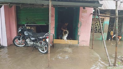 நாகை மாவட்டத்தில் பலத்த மழை நீடிப்பு: குடியிருப்புகளை மழை நீர் சூழ்ந்தது