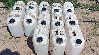 முந்திரித் தோப்பில் 735 லி. எரிசாராயம் பறிமுதல்