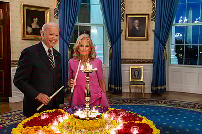 வெள்ளை மாளிகையில் தீபாவளியைக் கொண்டாடிய அதிபர் ஜோ பைடன்