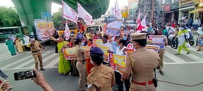 பெட்ரோல், டீசல் விலை உயா்வைக் கண்டித்து வாகனங்களை நிறுத்தும் போராட்டம்