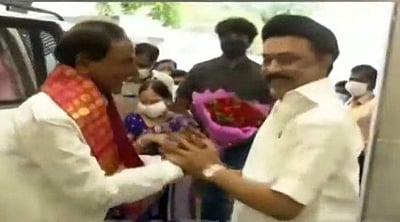 மு.க.ஸ்டாலினுடன் தெலங்கானா முதல்வர் சந்திப்பு