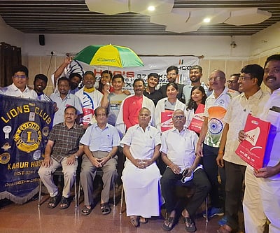 மிதிவண்டிப் பயணக் குழுவினருக்கு கரூரில் வரவேற்பு