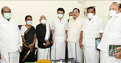 கி. வீரமணி பிறந்தநாள்: நேரில் வாழ்த்துக் கூறிய ஸ்டாலின்