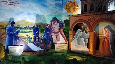 வாழப்பாடி தேவாலயத்தில் புதுமையான கிறிஸ்துமஸ் குடில் அமைப்பு