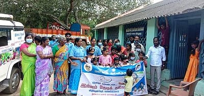 ஆதிதிராவிடா் பள்ளியில் இல்லம் தேடி கல்வி நிகழ்ச்சி