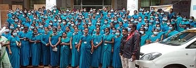 புதுவை சுகாதாரத் துறை இயக்குநா் அலுவலகத்தை முற்றுகையிட்டு ஆஷா பணியாளா்கள் போராட்டம்