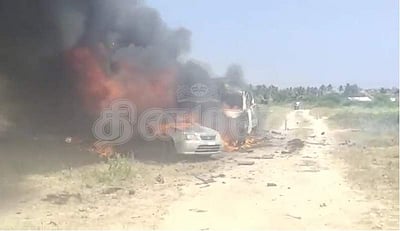 சசிகலாவை வரவேற்க பட்டாசுகள் கொண்டு வந்த கார்களில் தீ விபத்து