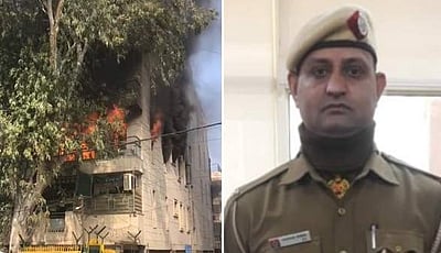 தீயில் சிக்கிய முதியவர்களை தோளில் சுமந்து வந்த தில்லி காவலர்; குவியும் பாராட்டு