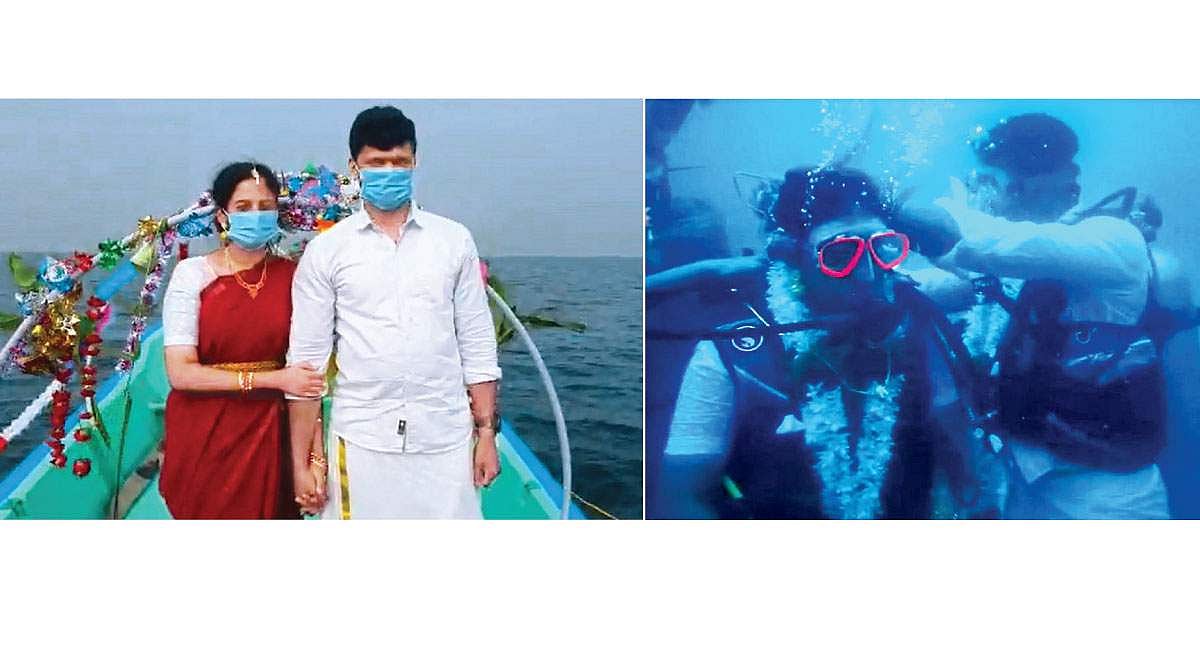 கடலுக்குள் திருமணம்...!