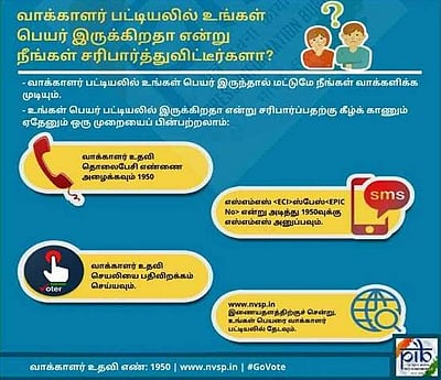 வாக்காளர் பட்டியலில் உங்கள் பெயர் இருக்கிறதா?