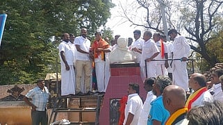 முசிறியில் தேமுதிக வேட்பாளருக்கு வரவேற்பு