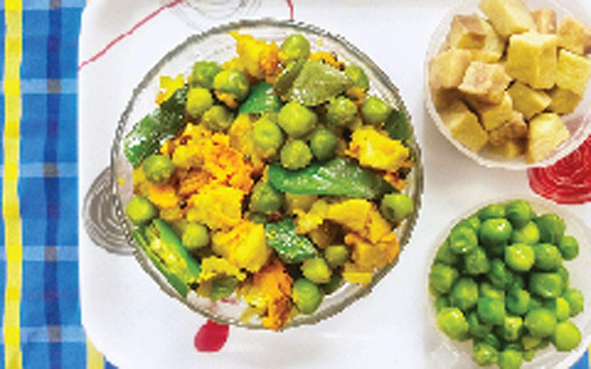 சேனைக்கிழங்கு  பட்டாணி சுண்டல் 